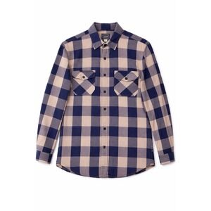 J.Crew Buffalo Plaid Flannel Shirt Med Blue Tan Button Up Workwear Heritage